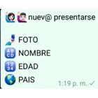 Nuev@ presentarse: foto, nombre, edad y país