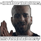 Hawái de vacaciones, mis felicitaciones