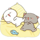 Chibi kawaii gatos duermen