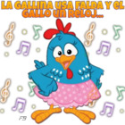 La gallina usa falda y el gallo un reloj