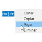 Cortar, Copiar, Pegar o Eliminar